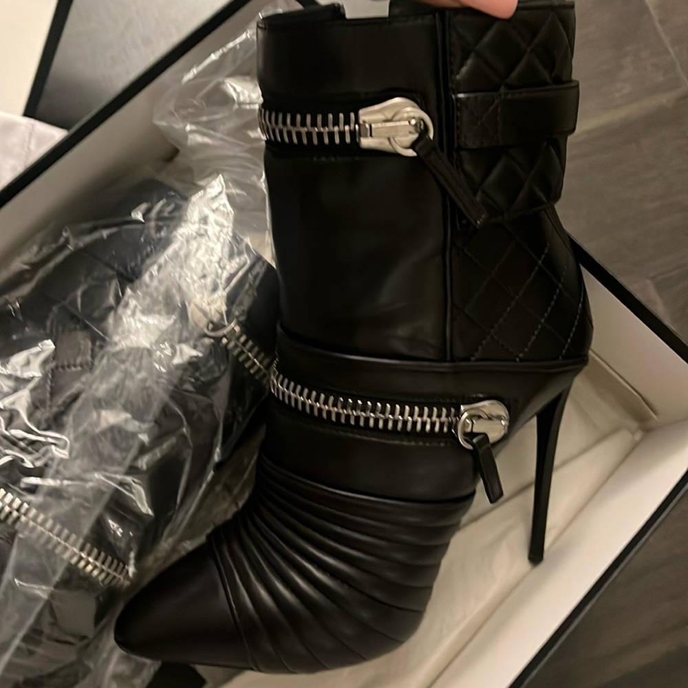 Black leather boots